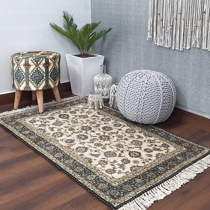 Silk Carpet Persian Design Collection Beige – Living Room Rug -Avioni