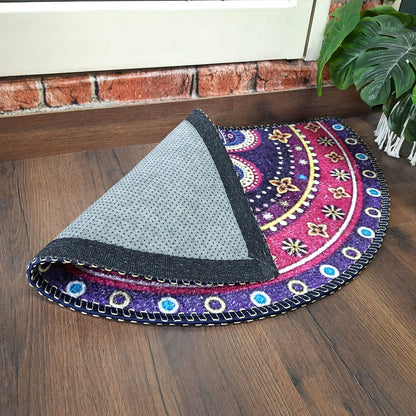 Avioni Home Floor Mats in Beautiful Traditional Rangoli Design | Anti Slip, Durable & Washable | Outdoor & Indoor