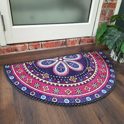 Avioni Home Floor Mats in Beautiful Traditional Rangoli Design | Anti Slip, Durable & Washable | Outdoor & Indoor