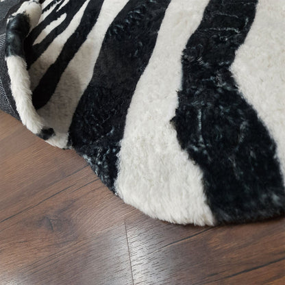 Avioni Home Faux Exotic Animal Area Rug | Zebra Print