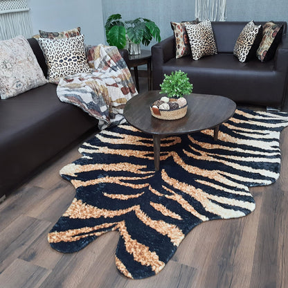 Avioni Home Faux Exotic Animal Area Rug | Tiger Print