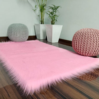 Soft Shaggy Rugs – Fluffy Rug – Pink Premium Long Fur – Avioni Carpets