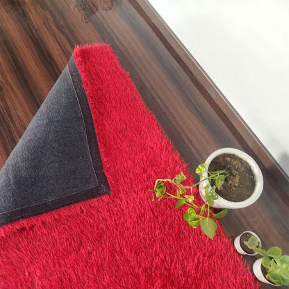 Super Saver Deal-Avioni Fur Carpets for Living Room – Red Colour-90cm x 150cm (~3×5 Feet)