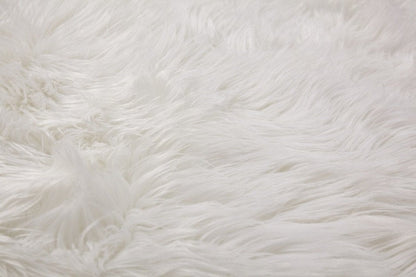 Round Rug – Shaggy Carpet – Snow White Premium Long Fur – 60 cm Dia By Avioni
